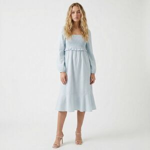 7 For All Mankind Light Blue Midi Dress